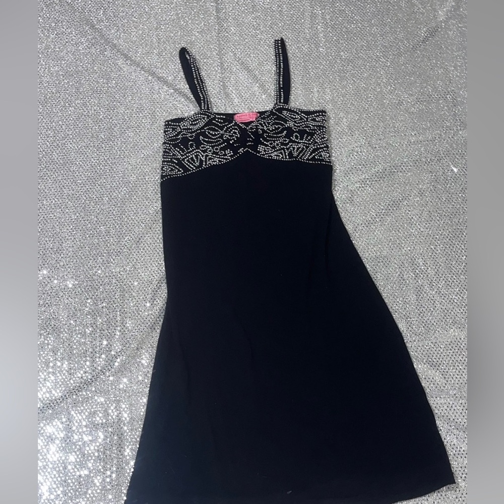 Little black dress with beaded top
